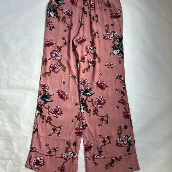Sofie Schnoor Pull On Wide Leg High Waist Pink Coy Carp Printed Pants L NWT - Picture 5 of 10